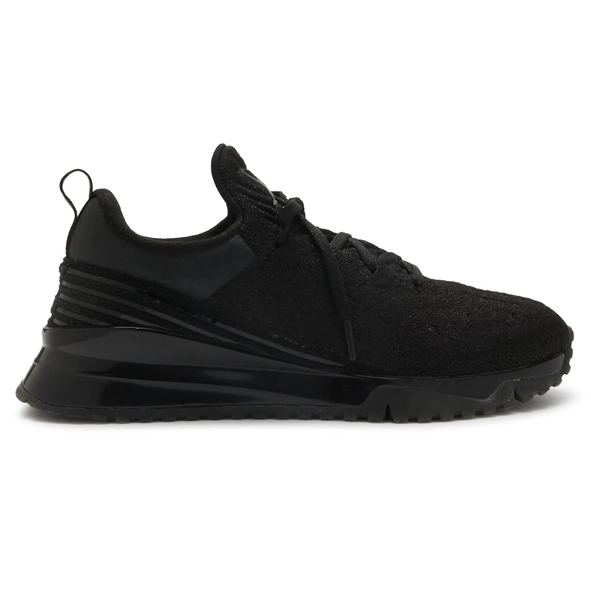 Side View of Preloved - Louis Vuitton V.N.R Low Black Knit Sneaker 1A5SBX